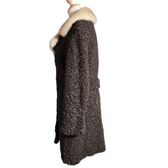 Charlesbois Furs Canada Vintage Brown Coat with Real Fur Collar - Picture 5 of 7